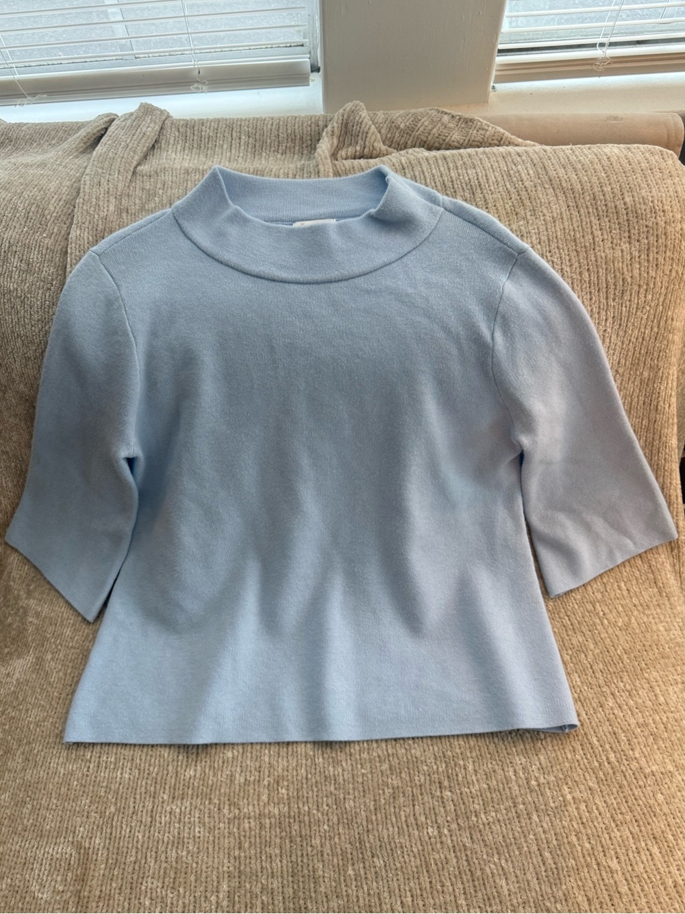 Fate Light Blue Quarter Sleeve Sweater